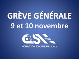 Grève générale à la CSH les 9 et 10 novembre